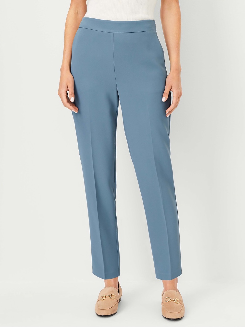 Ann Taylor High-Rise Ankle Pant in Blue Echo